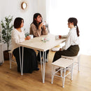 ダイニングセット おしゃれ 北欧 ダイニングテーブル 椅子 スツール 腰掛け 4脚 ダイニングチェア 白 ホワイト 木目 シンプル カフェ風 天板 厚み 4人掛け 4人用 【納期E】【szo-frd-5】