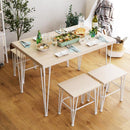 ダイニングセット おしゃれ 北欧 ダイニングテーブル 椅子 スツール 腰掛け 4脚 ダイニングチェア 白 ホワイト 木目 シンプル カフェ風 天板 厚み 4人掛け 4人用 【納期E】【szo-frd-5】