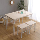 ダイニングセット おしゃれ 北欧 ダイニングテーブル 椅子 スツール 腰掛け 4脚 ダイニングチェア 白 ホワイト 木目 シンプル カフェ風 天板 厚み 4人掛け 4人用 【納期E】【szo-frd-5】