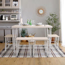 ダイニングセット おしゃれ 北欧 ダイニングテーブル 椅子 スツール 腰掛け 4脚 ダイニングチェア 白 ホワイト 木目 シンプル カフェ風 天板 厚み 4人掛け 4人用 【納期E】【szo-frd-5】