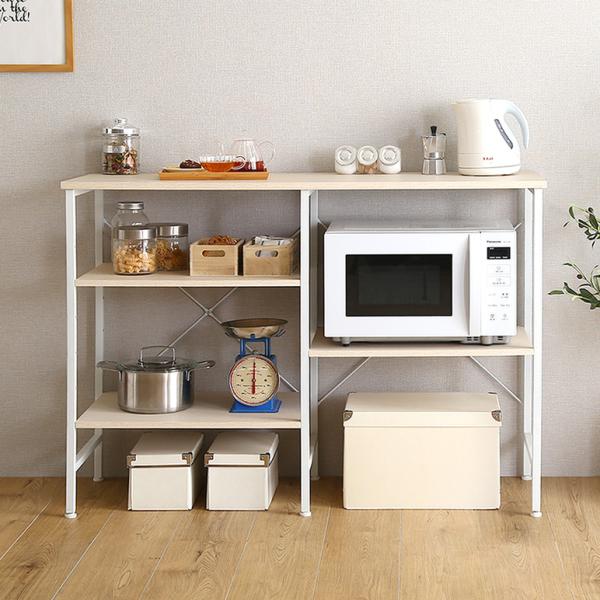 ゴミ箱上ラック 幅 120cm キッチンカウンター 収納棚 オープンラック 収納ラック ごみ箱上 リビング デッドスペース 有効活用 可動棚 おしゃれ シンプル 白 木目 【納期E】【szo-fsk-120kc】