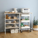 ゴミ箱上ラック 幅 120cm キッチンカウンター 収納棚 オープンラック 収納ラック ごみ箱上 リビング デッドスペース 有効活用 可動棚 おしゃれ シンプル 白 木目 【納期E】【szo-fsk-120kc】