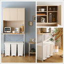 ゴミ箱上ラック 約80cm幅 食器棚 収納棚 ごみ箱上 キッチン リビング デッドスペース 有効活用 家電収納 可動棚 おしゃれ シンプル ナチュラル コンセント付き 【納期E】【szo-fsk-t30l3】