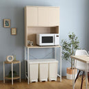 ゴミ箱上ラック 約80cm幅 食器棚 収納棚 ごみ箱上 キッチン リビング デッドスペース 有効活用 家電収納 可動棚 おしゃれ シンプル ナチュラル コンセント付き 【納期E】【szo-fsk-t30l3】