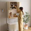 ゴミ箱上ラック 約80cm幅 食器棚 収納棚 ごみ箱上 キッチン リビング デッドスペース 有効活用 家電収納 可動棚 おしゃれ シンプル ナチュラル コンセント付き 【納期E】【szo-fsk-t30l3】