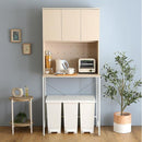 ゴミ箱上ラック 約80cm幅 食器棚 収納棚 ごみ箱上 キッチン リビング デッドスペース 有効活用 家電収納 可動棚 おしゃれ シンプル ナチュラル コンセント付き 【納期E】【szo-fsk-t30l3】