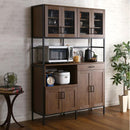 食器棚 収納 おしゃれ 北欧 ワイド 大容量 大型 大きい サイズ アンティーク調 レトロ風 ビンテージ デザイン モダン ガラス扉 引き出し スライド 開き扉 可動棚 【納期E】【szo-gck-18120】