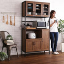 食器棚 おしゃれ 西海岸風 北欧 アメリカン レトロ Cafe カフェ インテリア カントリー ナチュラル スチール 木目 キッチンラック レンジ台 スライド棚 開き戸 【納期A】【szo-gck-1890】