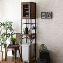 食器棚 スリム 省スペース おしゃれ 北欧 ごみ箱上収納 収納棚 コンパクト オープンラック キッチンラック キッチン収納 木目 背面化粧 ビンテージ風 カフェ風 【納期E】【szo-gck-t1ss】