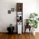 食器棚 スリム 省スペース おしゃれ 北欧 ごみ箱上収納 収納棚 コンパクト オープンラック キッチンラック キッチン収納 木目 背面化粧 ビンテージ風 カフェ風 【納期E】【szo-gck-t1ss】