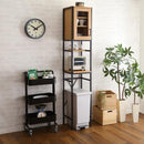 食器棚 スリム 省スペース おしゃれ 北欧 ごみ箱上収納 収納棚 コンパクト オープンラック キッチンラック キッチン収納 木目 背面化粧 ビンテージ風 カフェ風 【納期E】【szo-gck-t1ss】