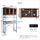 ごみ箱上ラック 3列 ワイド 食器棚 キッチンラック ゴミ箱 オープンラック ガラス扉 可動棚 レンジラック 収納ラック 西海岸風 ダイニング リビング カフェ風 【納期A】【szo-gck-t3w】