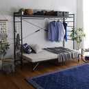 ハンガーシェルフ 収納  一人暮らし ひとり暮らし 多機能 デッドスペース 有効活用 ハンガーラック 棚 ブラック 黒 ホワイト 白 棚 メッシュ システムベッド風 【納期A】【szo-hgs-004】