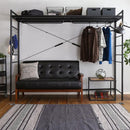 ハンガーシェルフ 収納  一人暮らし ひとり暮らし 多機能 デッドスペース 有効活用 ハンガーラック 棚 ブラック 黒 ホワイト 白 棚 メッシュ システムベッド風 【納期A】【szo-hgs-004】