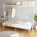 ハンガーシェルフ 収納  一人暮らし ひとり暮らし 多機能 デッドスペース 有効活用 ハンガーラック 棚 ブラック 黒 ホワイト 白 棚 メッシュ システムベッド風 【納期A】【szo-hgs-004】