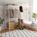 ハンガーシェルフ 収納  一人暮らし ひとり暮らし 多機能 デッドスペース 有効活用 ハンガーラック 棚 ブラック 黒 ホワイト 白 棚 メッシュ システムベッド風 【納期A】【szo-hgs-004】