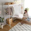 ハンガーシェルフ 収納  一人暮らし ひとり暮らし 多機能 デッドスペース 有効活用 ハンガーラック 棚 ブラック 黒 ホワイト 白 棚 メッシュ システムベッド風 【納期A】【szo-hgs-004】