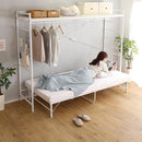 ハンガーシェルフ 収納  一人暮らし ひとり暮らし 多機能 デッドスペース 有効活用 ハンガーラック 棚 ブラック 黒 ホワイト 白 棚 メッシュ システムベッド風 【納期A】【szo-hgs-004】