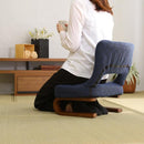 正座椅子 背もたれ付き 座椅子 正座 リクライニング 膝 腰痛 対策 背筋 伸びる 厚み クッション ボリューム 和風 和柄 和室 フロアチェア 曲げ木 脚 木製 完成品 【納期E】【szo-hkz】