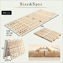 すのこベッド 二つ折り ダブル 折りたたみ 通気性 湿気対策 防ダニ 防カビ 断熱 結露防止 保湿 調湿 日本産ひのき 檜 ヒノキ 桧 折畳み 【納期E】【szo-hnk-2-d】