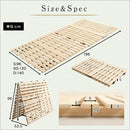 すのこベッド 二つ折り セミダブル 折畳み 湿気防止 防ダニ 防カビ 断熱 結露防止 日本産ひのき 檜 桧 ヒノキ スノコ 折りたたみ 【納期E】【szo-hnk-2-sd】