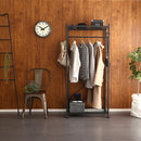 ハンガーラック スリム ブラック 黒 スチール 収納 ラック カッコイイ お洒落 男前 インテリア ポールハンガー キャスター付き 高さ調整 可動棚 一人暮らし 【納期E】【szo-hrk-s7】