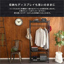 ハンガーラック スリム ブラック 黒 スチール 収納 ラック カッコイイ お洒落 男前 インテリア ポールハンガー キャスター付き 高さ調整 可動棚 一人暮らし 【納期E】【szo-hrk-s7】