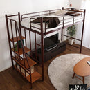 ロフトベッド 階段式 パイプベッド シングル ハイタイプ ロータイプ 切り替え 高さ 変更 調節 調整 スチール 金属製 宮棚 コンセント メッシュ 頑丈 丈夫 大人用 【納期E】【szo-ht70-102】