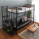 ロフトベッド 階段式 パイプベッド シングル ハイタイプ ロータイプ 切り替え 高さ 変更 調節 調整 スチール 金属製 宮棚 コンセント メッシュ 頑丈 丈夫 大人用 【納期E】【szo-ht70-102】