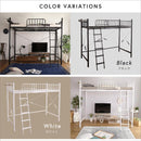 ロフトベッド ロータイプ ハイタイプ 高さ変更 パイプベッド シングル 宮付き ホワイト おしゃれ はしご ロフトベット 大人用 ベッドフレーム コンセント付き 【納期E】【szo-ht70-129】