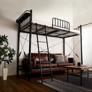 ロフトベッド ロータイプ ハイタイプ 高さ変更 パイプベッド シングル 宮付き ホワイト おしゃれ はしご ロフトベット 大人用 ベッドフレーム コンセント付き 【納期E】【szo-ht70-129】