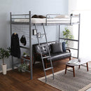 ロフトベッド はしご 宮棚付き コンセント付き パイプベッド 大人用 シンプル 2段ベッド スチール シルバー ブラック 黒 ホワイト 白 銀色 ブラウン 茶色 【納期A】【szo-ht70-94r】