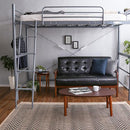 ロフトベッド はしご 宮棚付き コンセント付き パイプベッド 大人用 シンプル 2段ベッド スチール シルバー ブラック 黒 ホワイト 白 銀色 ブラウン 茶色 【納期A】【szo-ht70-94r】