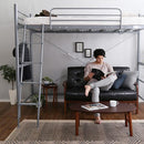 ロフトベッド はしご 宮棚付き コンセント付き パイプベッド 大人用 シンプル 2段ベッド スチール シルバー ブラック 黒 ホワイト 白 銀色 ブラウン 茶色 【納期A】【szo-ht70-94r】