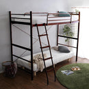 ロフトベッド はしご 宮棚付き コンセント付き パイプベッド 大人用 シンプル 2段ベッド スチール シルバー ブラック 黒 ホワイト 白 銀色 ブラウン 茶色 【納期A】【szo-ht70-94r】