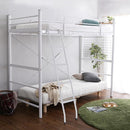 ロフトベッド はしご 宮棚付き コンセント付き パイプベッド 大人用 シンプル 2段ベッド スチール シルバー ブラック 黒 ホワイト 白 銀色 ブラウン 茶色 【納期A】【szo-ht70-94r】