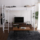 ロフトベッド はしご 宮棚付き コンセント付き パイプベッド 大人用 シンプル 2段ベッド スチール シルバー ブラック 黒 ホワイト 白 銀色 ブラウン 茶色 【納期A】【szo-ht70-94r】