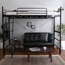 ロフトベッド はしご 宮棚付き コンセント付き パイプベッド 大人用 シンプル 2段ベッド スチール シルバー ブラック 黒 ホワイト 白 銀色 ブラウン 茶色 【納期A】【szo-ht70-94r】