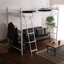 ロフトベッド はしご 宮棚付き コンセント付き パイプベッド 大人用 シンプル 2段ベッド スチール シルバー ブラック 黒 ホワイト 白 銀色 ブラウン 茶色 【納期A】【szo-ht70-94r】