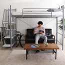 ロフトベッド 階段 パイプベッド 大人 二段ベッド 宮棚 コンセント 一人暮らし かっこいい スタイリッシュ スチール シルバー ブラック ホワイト ブラウン 【納期A】【szo-ht70-95r】