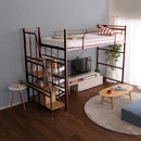 ロフトベッド 階段 パイプベッド 大人 二段ベッド 宮棚 コンセント 一人暮らし かっこいい スタイリッシュ スチール シルバー ブラック ホワイト ブラウン 【納期A】【szo-ht70-95r】