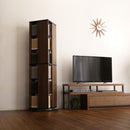 本棚 回転式 ブックラック 6段 スリム 省スペース おしゃれ スタイリッシュ アンティーク調 レトロ モダン 収納棚 ヴィンテージ風 木目柄 CD DVD BD コミック本 【納期A】【szo-kbr-6】