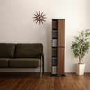 本棚 回転式 ブックラック 6段 スリム 省スペース おしゃれ スタイリッシュ アンティーク調 レトロ モダン 収納棚 ヴィンテージ風 木目柄 CD DVD BD コミック本 【納期A】【szo-kbr-6】