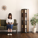 本棚 回転式 ブックラック 6段 スリム 省スペース おしゃれ スタイリッシュ アンティーク調 レトロ モダン 収納棚 ヴィンテージ風 木目柄 CD DVD BD コミック本 【納期A】【szo-kbr-6】