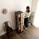 本棚 回転式 ブックラック 6段 スリム 省スペース おしゃれ スタイリッシュ アンティーク調 レトロ モダン 収納棚 ヴィンテージ風 木目柄 CD DVD BD コミック本 【納期A】【szo-kbr-6】