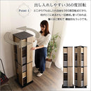 本棚 回転式 ブックラック 6段 スリム 省スペース おしゃれ スタイリッシュ アンティーク調 レトロ モダン 収納棚 ヴィンテージ風 木目柄 CD DVD BD コミック本 【納期A】【szo-kbr-6】