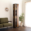 本棚 回転式 ブックラック 8段 大容量 スリム 省スペース おしゃれ 収納棚 ビンテージ風 ヴィンテージ風 木目柄 CD収納 DVD収納 棚 コミック本 【納期A】【szo-kbr-8】