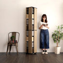 本棚 回転式 ブックラック 8段 大容量 スリム 省スペース おしゃれ 収納棚 ビンテージ風 ヴィンテージ風 木目柄 CD収納 DVD収納 棚 コミック本 【納期A】【szo-kbr-8】