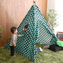 テント 子ども 子供部屋 市松模様 鬼滅風 鬼滅の刃風 竈門炭治郎風 着物風 デザイン 柄 格子 和風 和柄 チェック 遊具 キッズテント 遊び場 オモチャ 室内用 【納期E】【szo-kist-k】