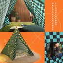 テント 子ども 子供部屋 市松模様 鬼滅風 鬼滅の刃風 竈門炭治郎風 着物風 デザイン 柄 格子 和風 和柄 チェック 遊具 キッズテント 遊び場 オモチャ 室内用 【納期E】【szo-kist-k】